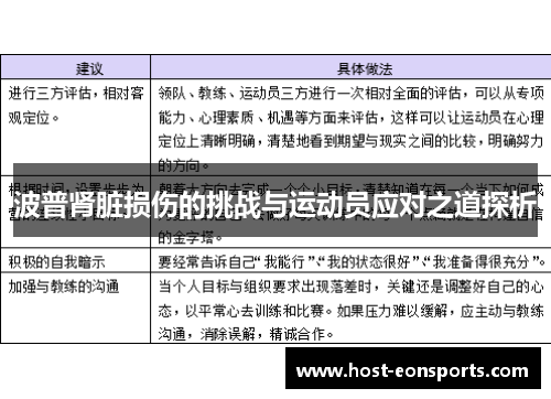 波普肾脏损伤的挑战与运动员应对之道探析